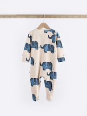 Blue Elephant Two Way Zip Baby 100% Cotton Sleepsuits 3 Pack (0mths-2yrs) - Image 4 of 12