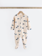 Blue Elephant Two Way Zip Baby 100% Cotton Sleepsuits 3 Pack (0mths-2yrs) - Image 6 of 12