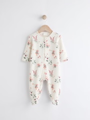 Ecru fairy Two Way Zip Fleece Lined Baby Sleepsuit - Image 1 of 12
