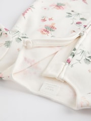 Ecru fairy Two Way Zip Fleece Lined Baby Sleepsuit - Image 11 of 12