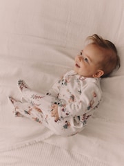 Ecru fairy Two Way Zip Fleece Lined Baby Sleepsuit - Image 3 of 12