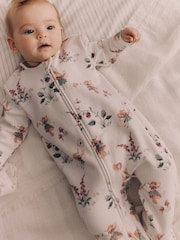 Ecru fairy Two Way Zip Fleece Lined Baby Sleepsuit - Image 5 of 12