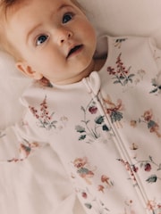 Ecru fairy Two Way Zip Fleece Lined Baby Sleepsuit - Image 6 of 12