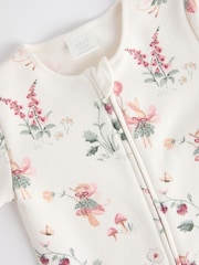 Ecru fairy Two Way Zip Fleece Lined Baby Sleepsuit - Image 9 of 12