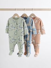 Neutral Animal 100% Cotton Baby Sleepsuits 3 Pack (0mths-3yrs) - Image 1 of 13