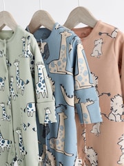 Neutral Animal 100% Cotton Baby Sleepsuits 3 Pack (0mths-3yrs) - Image 8 of 13