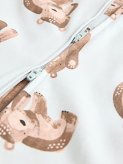Neutral Two Way Zip Baby 100% Cotton Sleepsuits 3 Pack (0mths-2yrs) - Image 9 of 11