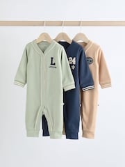 Green/Navy 3 Pack Baby Footless Sleepsuit (0mths-3yrs) - Image 1 of 15