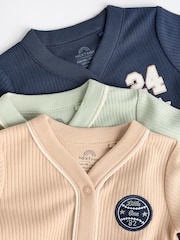 Green/Navy 3 Pack Baby Footless Sleepsuit (0mths-3yrs) - Image 10 of 15