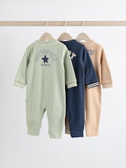 Green/Navy 3 Pack Baby Footless Sleepsuit (0mths-3yrs) - Image 2 of 15