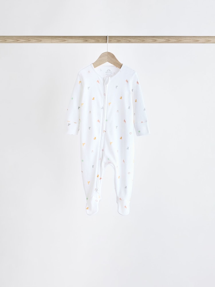 Blanc motif personnage vif - Combinaisons de nuit Bébé 100% coton (0-2ans) - Image 3 of 15