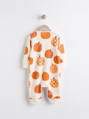Orange Pumpkin Halloween 100% Cotton Baby Sleepsuit (0-3yrs) - Image 2 of 6