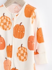 Orange Pumpkin Halloween 100% Cotton Baby Sleepsuit (0-3yrs) - Image 3 of 6