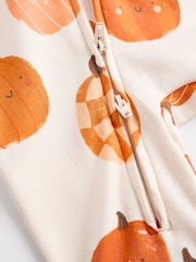 Orange Pumpkin Halloween 100% Cotton Baby Sleepsuit (0-3yrs) - Image 6 of 6