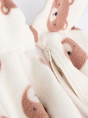 Neutral 2 Pack Baby Microfleece Sleepsuits - Image 10 of 11
