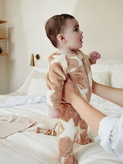 Neutral Baby Fleece Zip Sleepsuit - Image 2 of 12