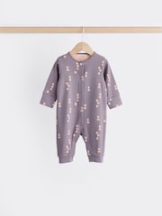 Purple Baby 100% Cotton Footless Sleepsuits 3 Pack (0mths-3yrs) - Image 6 of 12