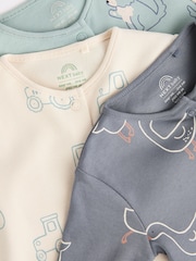 Mineral Blue Farm Printed Baby Sleepsuits 3 Pack (0mths-2yrs) - Image 5 of 8