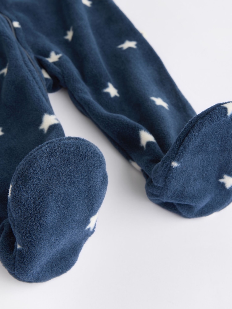 Blue Star/Cloud Fleece Sleepsuits 2 Pack - Image 10 of 12