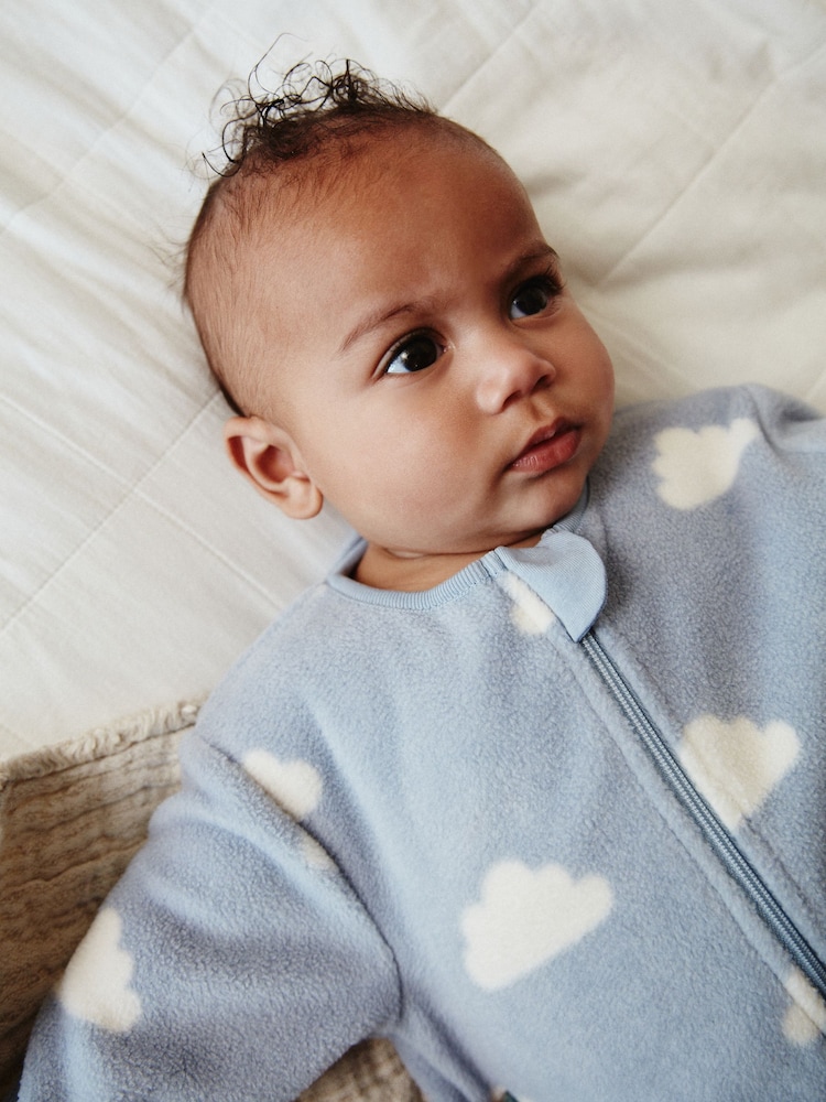 Blue Star/Cloud Fleece Sleepsuits 2 Pack - Image 3 of 12
