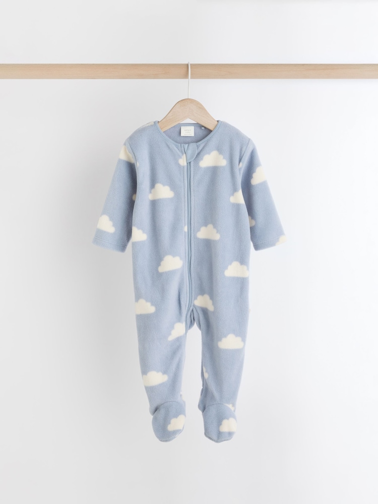 Blue Star/Cloud Fleece Sleepsuits 2 Pack - Image 5 of 12