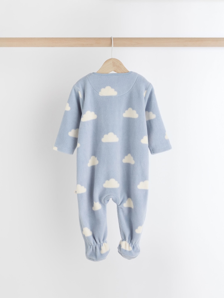 Blue Star/Cloud Fleece Sleepsuits 2 Pack - Image 6 of 12