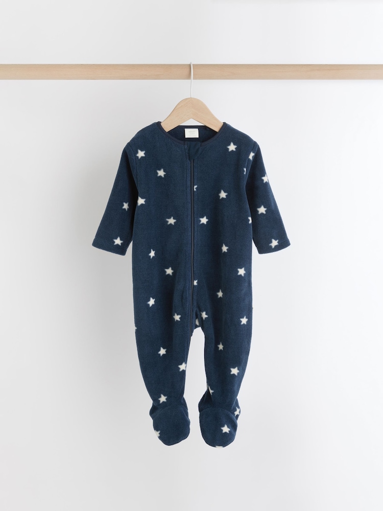 Blue Star/Cloud Fleece Sleepsuits 2 Pack - Image 7 of 12