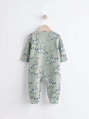 Green Giraffe Two Way Zip Fleece Lined Baby Sleepsuit - Image 2 of 6