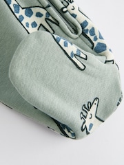 Green Giraffe Two Way Zip Fleece Lined Baby Sleepsuit - Image 4 of 6