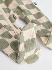 Checkerboard Baby 2 Way Zip 100% Cotton Sleepsuits 3 Pack (0mths-2yrs) - Image 8 of 11