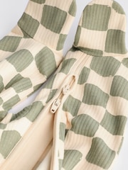 Checkerboard Baby 2 Way Zip 100% Cotton Sleepsuits 3 Pack (0mths-2yrs) - Image 9 of 11