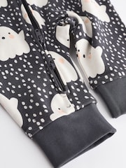 Black Ghost Halloween 100% Cotton Baby Sleepsuit (0-3yrs) - Image 4 of 8