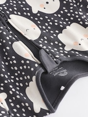 Black Ghost Halloween 100% Cotton Baby Sleepsuit (0-3yrs) - Image 5 of 8