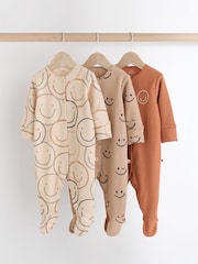 Brown Sleepsuits 3 Pack (0mths-2yrs) - Image 1 of 11