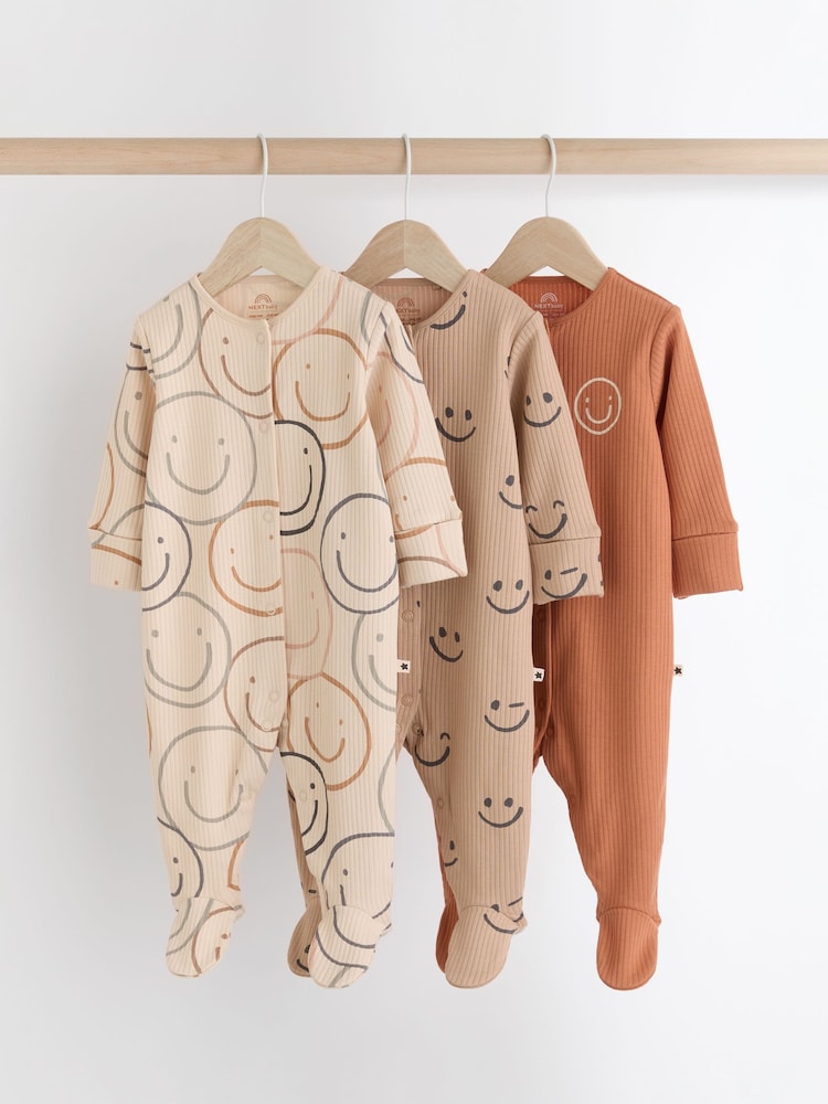 Brown Sleepsuits 3 Pack (0mths-2yrs) - Image 1 of 11