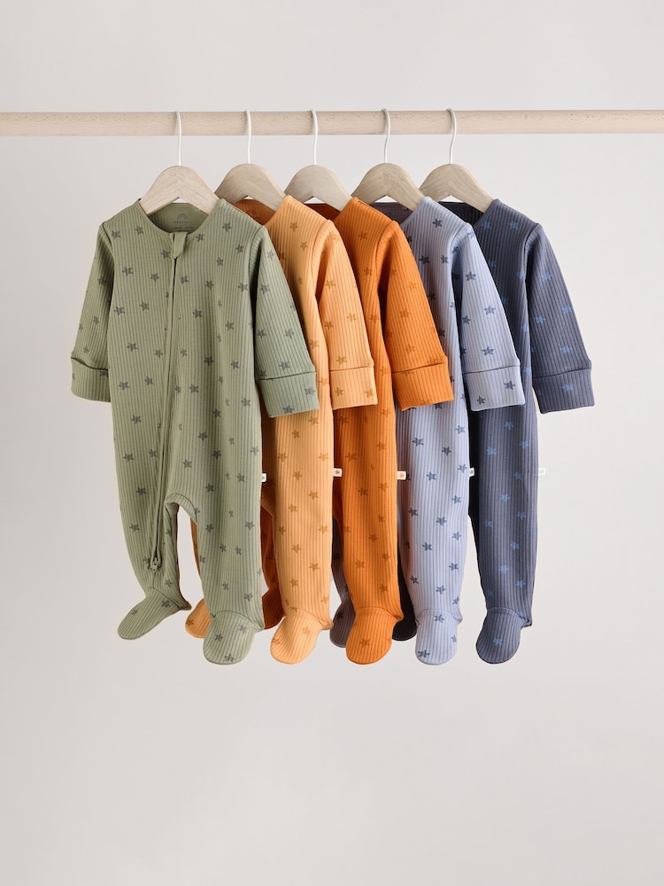 Grün & Blau - Baby-Herbst-Schlafanzüge mit 2-Wege-Reißverschluss im 5er-Pack (0M.–2J.) - Bild 1 von 14 Grün & Blau - Baby-Herbst-Schlafanzüge mit 2-Wege-Reißverschluss im 5er-Pack (0M.–2J.) - Bild 1 von 14