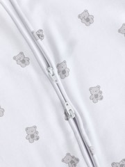 White Ground Fleeced Lined 2 way Zip Sleepsuit - Image 8 of 9