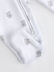White Ground Fleeced Lined 2 way Zip Sleepsuit - Image 9 of 9
