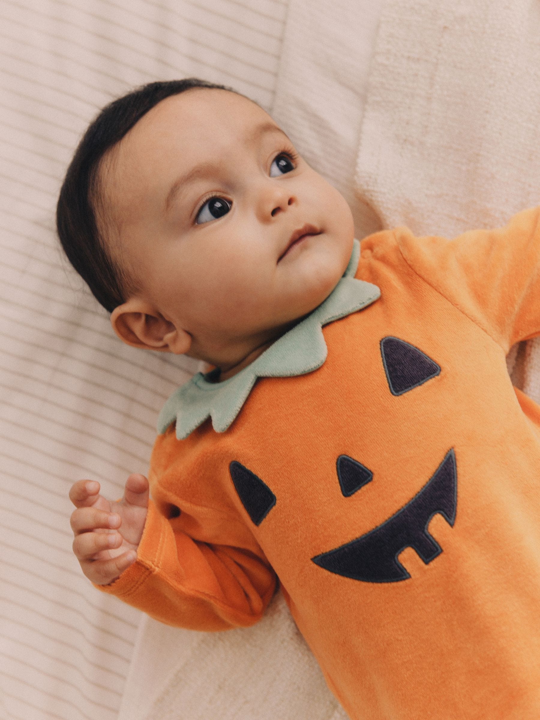 Buy Orange Baby Halloween Velour Pumpkin Sleepsuit and Hat Set 0mths 3yrs from Next Turkey