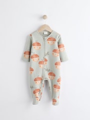 Green Fleeced Lined 2 way Zip Sleepsuit - Image 1 of 9