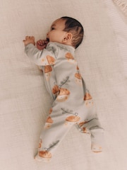 Green Fleeced Lined 2 way Zip Sleepsuit - Image 3 of 9