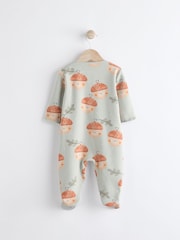 Green Fleeced Lined 2 way Zip Sleepsuit - Image 5 of 9