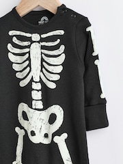 Black Halloween Skeleton 100% Cotton Baby Sleepsuit (0mths-3yrs) - Image 3 of 7