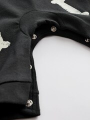 Black Halloween Skeleton 100% Cotton Baby Sleepsuit (0mths-3yrs) - Image 6 of 7