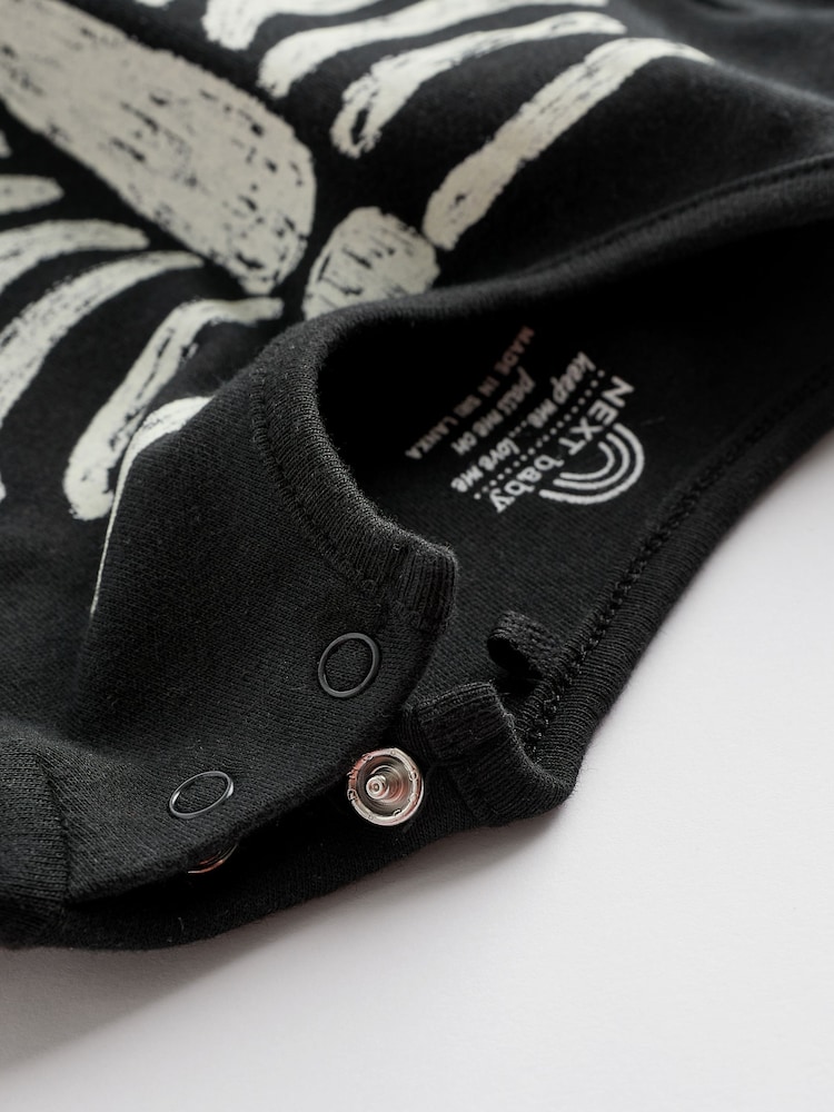Black Halloween Skeleton 100% Cotton Baby Sleepsuit (0mths-3yrs) - Image 7 of 7