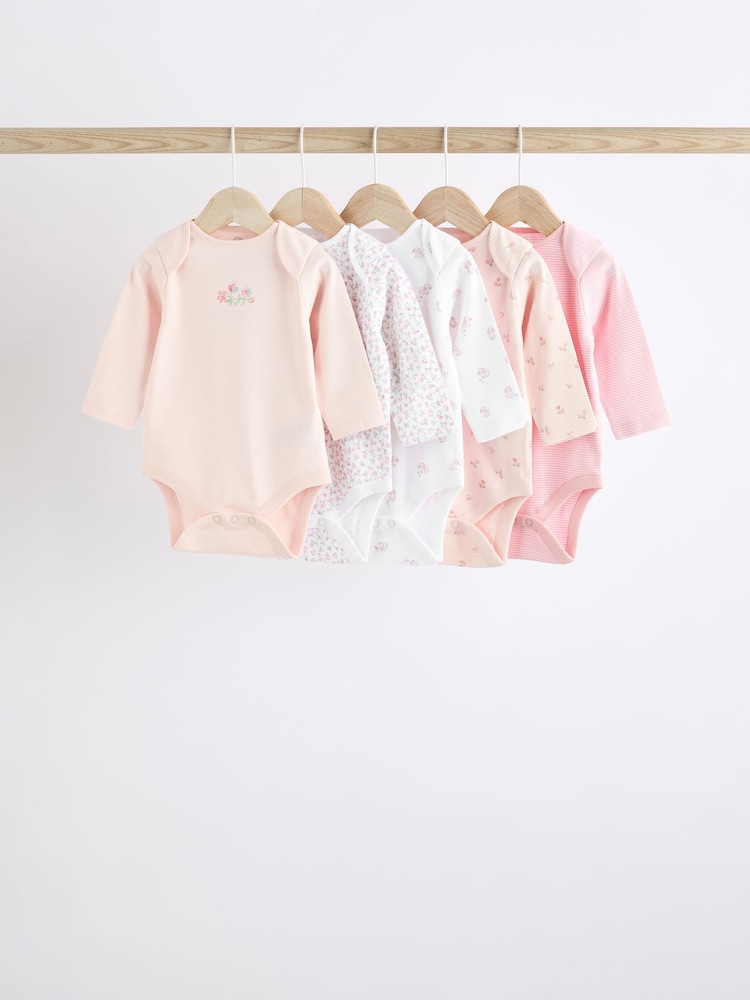 Roza z zajčkom - dojenček dolg rokav; z dolgimi rokavi 100% Cotton bodi - Slika 1 iz 12 Roza z zajčkom - dojenček dolg rokav; z dolgimi rokavi 100% Cotton bodi - Slika 1 iz 12