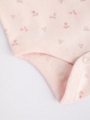 Pink Bunny 5 Pack Baby Long Sleeve 100% Cotton Bodysuits - Image 11 of 12