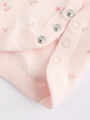 Pink Bunny 5 Pack Baby Long Sleeve 100% Cotton Bodysuits - Image 12 of 12