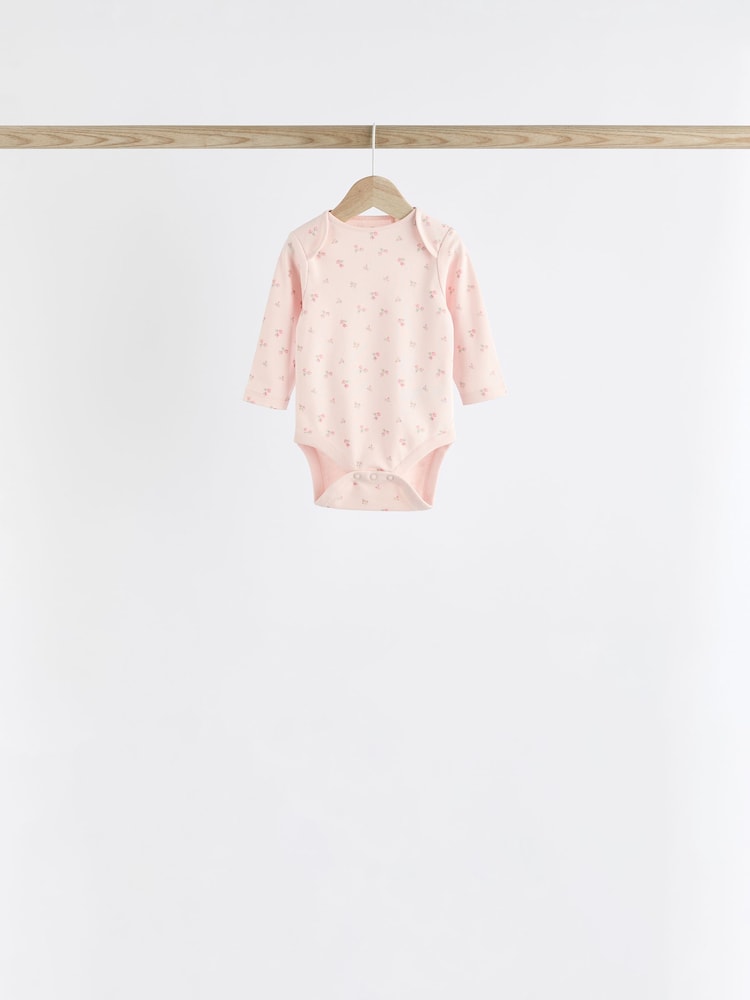 Lapin rose - Bébé Manches longues 100% Coton Body - Image 4 of 14