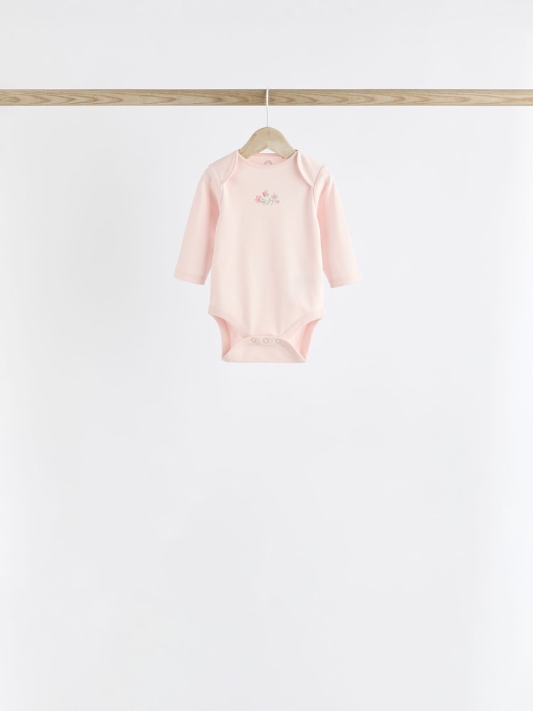 Lapin rose - Bébé Manches longues 100% Coton Body - Image 6 of 14